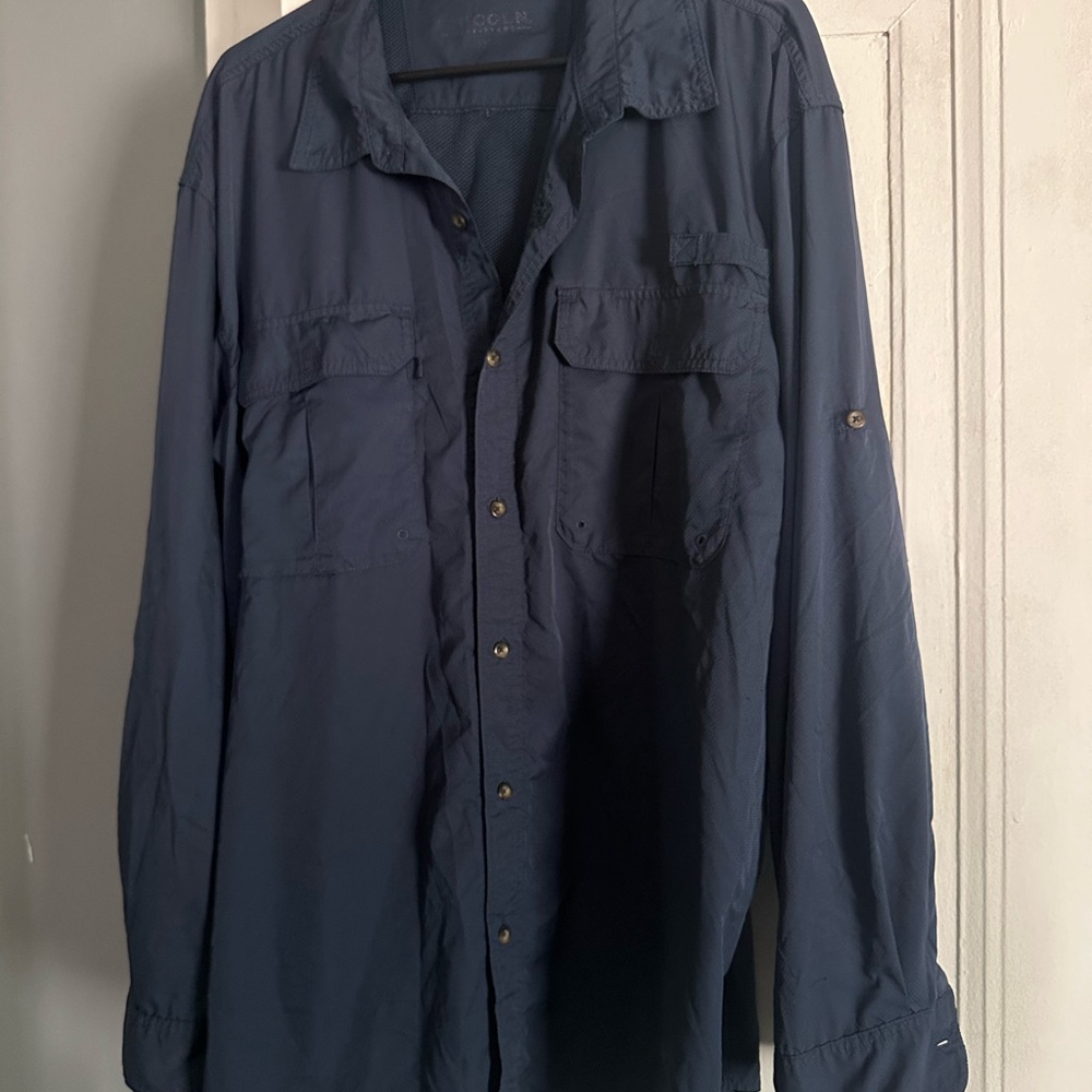 Lincoln Outfitters Navy Fishing Shirt